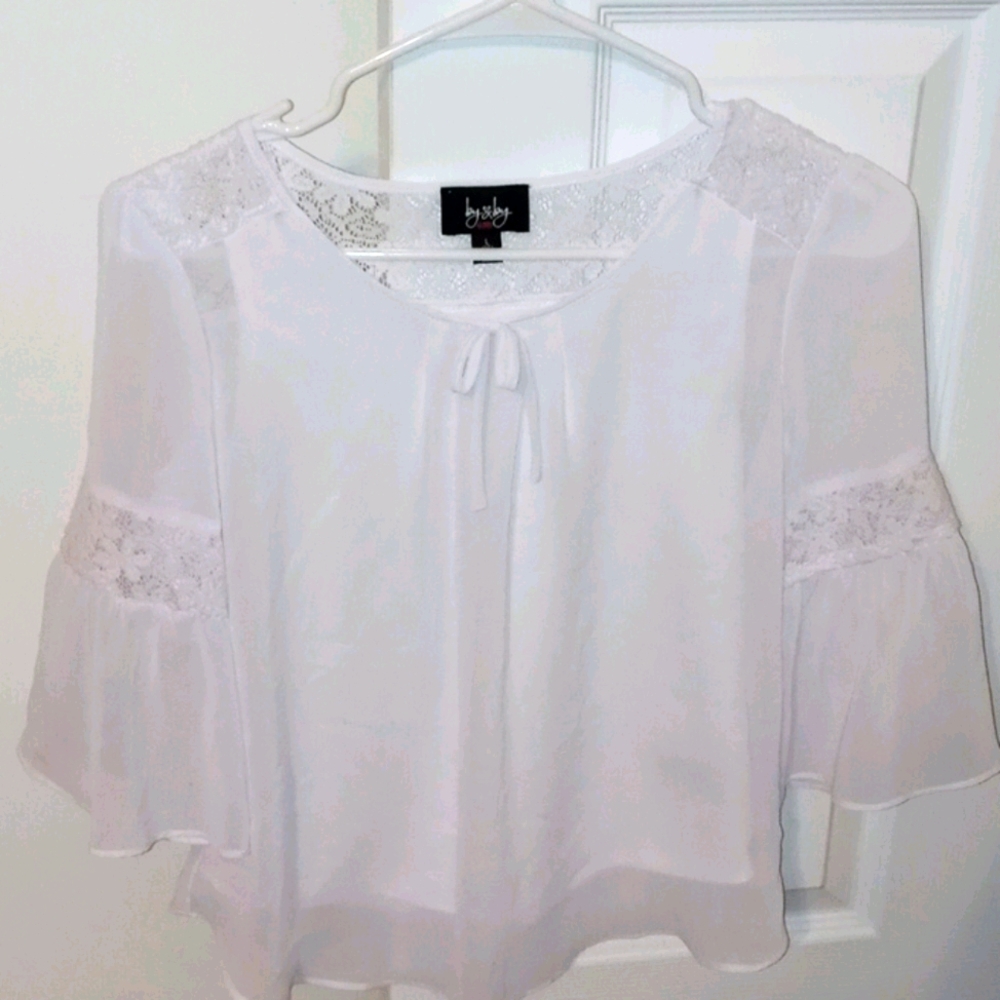 Multiple girl sheer blouses